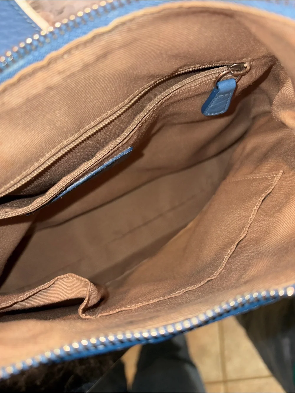 Coach Powder Blue Pebbled Leather Hobo Shoulder Bag
